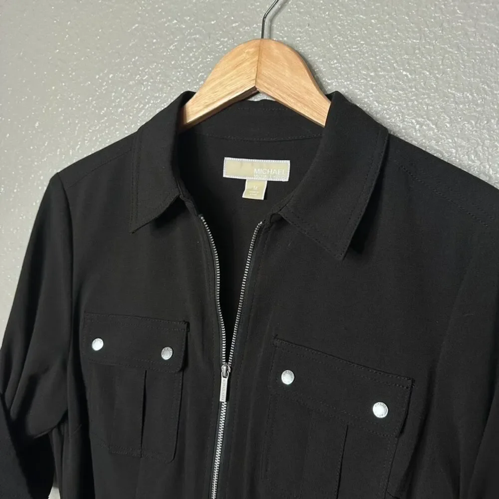 Michael Kors Black Utility Shirtdress Medium